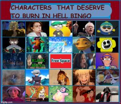 burn in hell bingo Meme Template