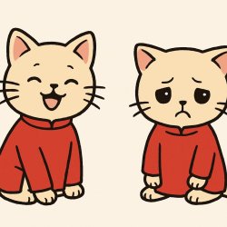 the cute kitten in first picture wears red Ao dai that is very h Meme Template
