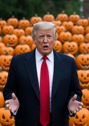 Donald Trump addressing his Pumpkin heads Meme Template