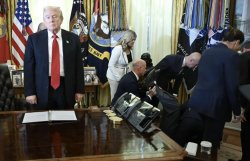 Fainting in Trump's Oval Office Meme Template