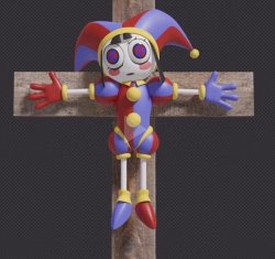 pomni crucified Meme Template