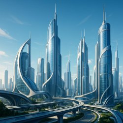 Futuristic modern city Meme Template