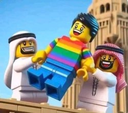 Rainbow tribe tossed off roof by ISIS Meme Template