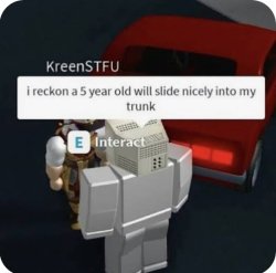 A five year old in the trunk Meme Template