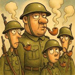 Army soldiers with a pipe in their mouths Meme Template