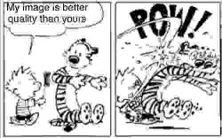 Calvin Slaps Hobbes (low quality) Meme Template