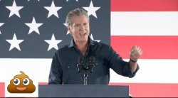 Gavin Newsom desecrates flag Meme Template