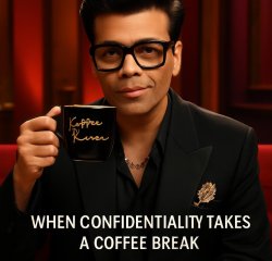 Karan Johar with “Koffee With Karan” captioned: “When confidenti Meme Template