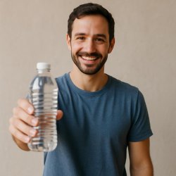 man giving a bottle of water Meme Template