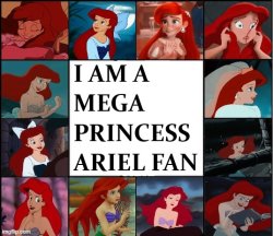 I am a mega princess ariel fan Meme Template