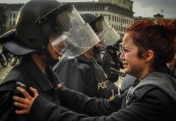 Police and girl crying Meme Template