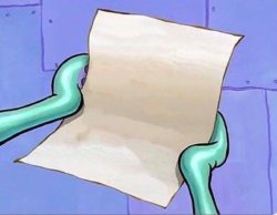 Squidward gets a letter Meme Template