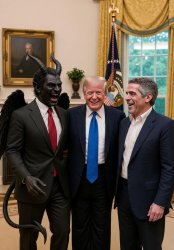 Donald Trump, Jeffrey Epstein and Satan, Lucifer, Devil Meme Template