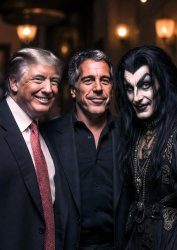 Donald Trump, Jeffrey Epstein and Satan, Lucifer, Devil Meme Template