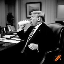 Trump Drinking Clinton Jizz Meme Template