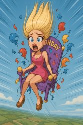 falling beauty on a birthday throne Meme Template