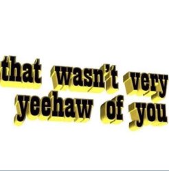 That Wasn't Very Yeehaw of You Meme Template