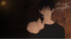 Toji with gun Meme Template