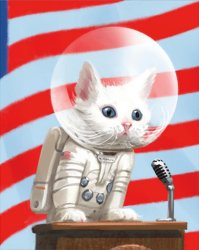 Mr.Pebbles first cat in space Meme Template