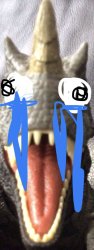Uncanny ceratosaurus crying in confusion Meme Template