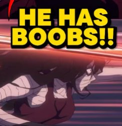 HE HAS BOOBS!! Meme Template