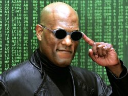 Morpheus pointing at head Meme Template
