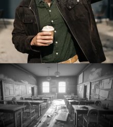 coffe and classroom Meme Template