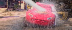 Lightning McQueen Gets Sprayed With Water Meme Template