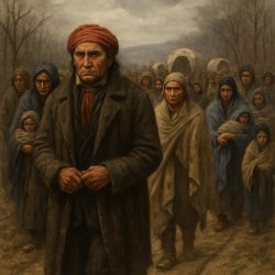 John Ross and his people walking down the trail of tears Meme Template