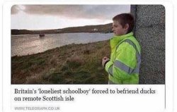 loneliest boy forced to befriend ducks Meme Template