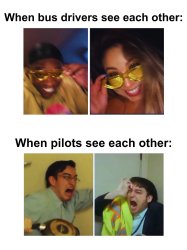 Bus drivers vs pilots Meme Template