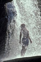Young man under waterfall Meme Template
