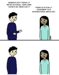 how come there's no men's day Meme Template