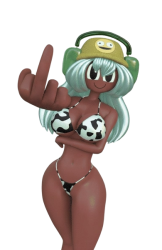 Dolly Dimpley wearing cow bikini Meme Template