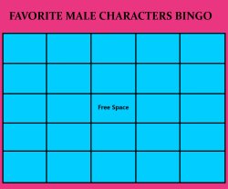 Favorite male characters bingo Meme Template