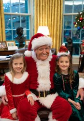 Donald Trump Santa Claus two girls Meme Template