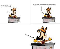 grinds my gears (Kitsune Luigi Version) Meme Template