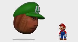 Nut Luigi look at mario Meme Template