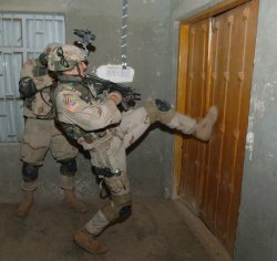 Soldier Breaking Down Door Meme Template