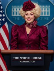 Karoline Leavitt Effie Trinket Hunger Games Trump Meme Template