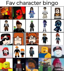 Fav characters bingo V2 Meme Template