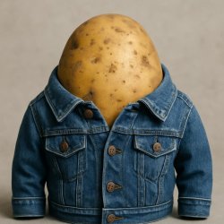 potato wearing a denim jacket Meme Template