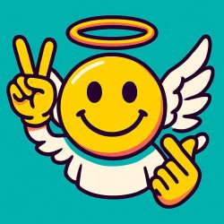 Peace And love mascot emoji ✌️?? angel with wings Meme Template