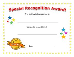 Special Recognition Award certificate blank Meme Template