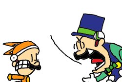 Luigi Screaming at Kitsune Luigi Meme Template