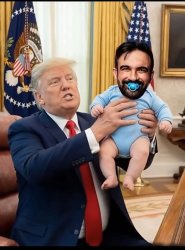 Trump with Baby Zohran Meme Template