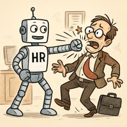 Robot beating an HR manager Meme Template