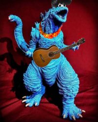 Elvis Cookie Monster Godzilla Meme Template