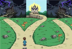 Three Paths (two evil) Meme Template