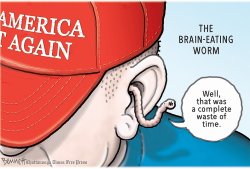maga brain worm cartoon Meme Template
